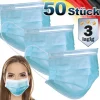 Einwegmasken 50 Stück 3-lagig Vliesmaterial blau