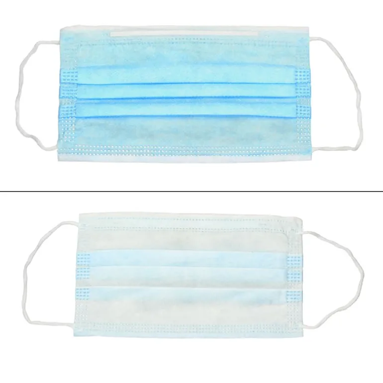 Einwegmasken 50 Stück 3-lagig Vliesmaterial blau