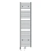 Elektrischer Badheizkörper mit Heizstab 1200W 400x1800 mm Chromegebogen Seitenanschluss & Thermostat Digitalanzeige LuxeBath