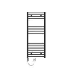 Elektrischer Badheizkörper mit Heizstab 1200W 500x1200 mm Anthrazit gerade mit Seitenanschluss LuxeBath