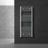 Elektrischer Badheizkörper mit Heizstab 1200W 500x1200 mm Chrome gebogen Seitenanschluss & Thermostat LuxeBath