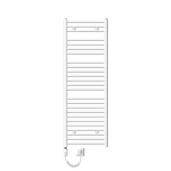 Elektrischer Badheizkörper mit Heizstab 1200W 500x1500 mm Anthrazit gebogen mit Seitenanschluss & Thermostat Touchbedienung LuxeBath