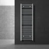 Elektrischer Badheizkörper mit Heizstab 1200W 500x1500 mm Chrome gebogen mit Seitenanschluss & Thermostat Digitalanzeige LuxeBath