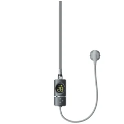 Elektrischer Badheizkörper mit Heizstab 1200W 500x1800 mm Anthrazit gerade mit Seitenanschluss LuxeBath