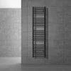 Elektrischer Badheizkörper mit Heizstab 1200W 300x1400 mm Anthrazit gerade Seitenanschluss & Thermostat LuxeBath
