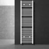 Elektrischer Badheizkörper mit Heizstab 1200W 500x1800 mm Weiß gerade mit Seitenanschluss & Thermostat Digitalanzeige LuxeBath