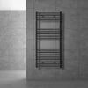Elektrischer Badheizkörper mit Heizstab 1200W 600x1200 mm Anthrazit gerade Seitenanschluss & Thermostat LuxeBath
