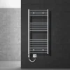 Elektrischer Badheizkörper mit Heizstab 1200W 600x1200 mm Chrome gerade mit Seitenanschluss LuxeBath