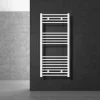 Elektrischer Badheizkörper mit Heizstab 1200W 600x1200 mm Weiß gerade Seitenanschluss & Thermostat LuxeBath