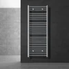 Elektrischer Badheizkörper mit Heizstab 1200W 600x1500 mm Chrom gerade Seitenanschluss & Thermostat Digitalanzeige LuxeBath