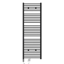 Elektrischer Badheizkörper mit Heizstab 1200W 600x1800 mm Anthrazit gerade mit Seitenanschluss LuxeBath