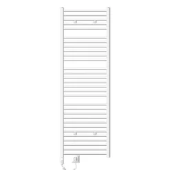 Elektrischer Badheizkörper mit Heizstab 1200W 600x1800 mm Weiß gerade mit Seitenanschluss LuxeBath