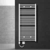 Elektrischer Badheizkörper mit Heizstab 1200W 750x1500 mm Weiß gerade mit Seitenanschluss LuxeBath