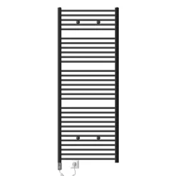 Elektrischer Badheizkörper mit Heizstab 1200W 750x1800 mm Anthrazit gerade mit Seitenanschluss LuxeBath
