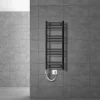 Elektrischer Badheizkörper mit Heizstab 300W 300x800 mm Anthrazit gerade mit Seitenanschluss LuxeBath
