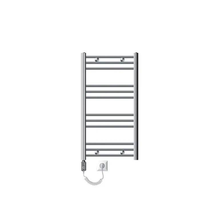 Elektrischer Badheizkörper mit Heizstab 300W 500x800 mm Chrome gebogen mit Seitenanschlus LuxeBath