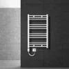 Elektrischer Badheizkörper mit Heizstab 600W 600x800 mm Weiß gerade mit Seitenanschluss LuxeBath