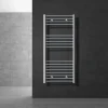 Elektrischer Badheizkörper mit Heizstab 900W 600x1200 mm Chrom gebogen Seitenanschluss & Thermostat LuxeBath