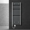 Elektrischer Badheizkörper mit Heizstab 900W 600x1500 mm Chrome gerade mit Seitenanschluss LuxeBath