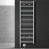 Elektrischer Badheizkörper mit Heizstab 900W 600x1800 mm Chrom gerade mit Seitenanschluss