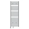 Elektrischer Badheizkörper mit Heizstab 900W 600x1800 mm Chrome gerade Seitenanschluss & Thermostat Digitalanzeige LuxeBath
