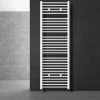 Elektrischer Badheizkörper mit Heizstab 900W 600x1800 mm Weiß gerade Seitenanschluss & Thermostat Digitalanzeige LuxeBath