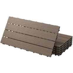 3er Pack WPC Bodenplatte 60x30 dunkelbraun