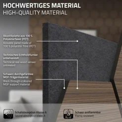 2er Set Akustikpaneele für 1m² Braun Wandpaneele Hexagon Schallabsorber Schalldämmung ML-Design