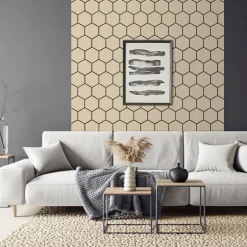 2er Set Akustikpaneele für 1m² Eiche Wandpaneele Hexagon Schalldämmung ML-Design
