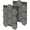2er Set Akustikpaneele für 1m² Grau Wandpaneele Hexagon Schallabsorber Schalldämmung ML-Design