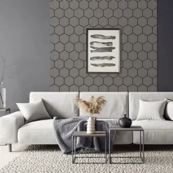 2er Set Akustikpaneele für 1m² Grau Wandpaneele Hexagon Schallabsorber Schalldämmung ML-Design