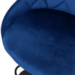 2er Set Barhocker 2x Blau Samtbezug mit Rückenlehne und Fußstütze höhenverstellbar 62-82cm ML-Design