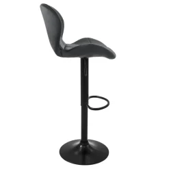 2er Set Barhocker 2x Grau Samtbezug mit Rückenlehne und Fußstütze höhenverstellbar 59-79cm ML-Design