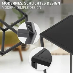 2er Set Blumenständer Schwarz aus pulverbeschichtet Metall ML-Design