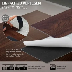 2er Set Deluxe PVC Klebevinylboden für 2,23 m² Rot-Braun Nuss 2 mm dick ML-Design