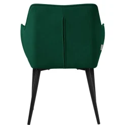 2er Set Esszimmerstuhl Dunkelgrün aus Frotteestoff mit dickem gepolsterter Sitz ML-Design