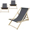 3er Set Gartenliege Holz Beachstuhl klappbarer Strandstuhl Strandliege Campingliege Sonnenliege Klappliegestuhl Anthrazit