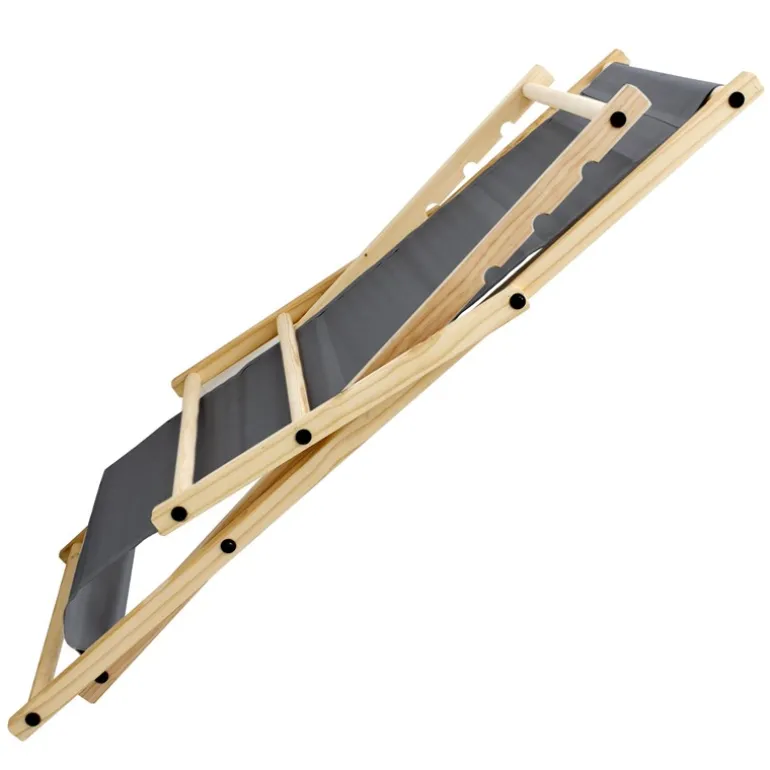 3er Set Gartenliege Holz Beachstuhl klappbarer Strandstuhl Strandliege Campingliege Sonnenliege Klappliegestuhl Anthrazit