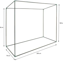 2er Set Gewächshaus mit Gitternetzfolie und Tür 200x79x168 cm Grün