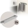 2er Set Handtuchhalter zum Kleben ohne Bohren mit Haken 42 cm Silber aus Edelstahl ML-Design