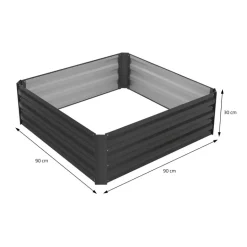 4er Set Hochbeet 90x90x30 cm Anthrazit aus Metall ML-Design