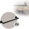 2er Set Kleiderstange Garderobe Wandmontage 12 x 60 cm Schwarz aus Stahl ML-Design