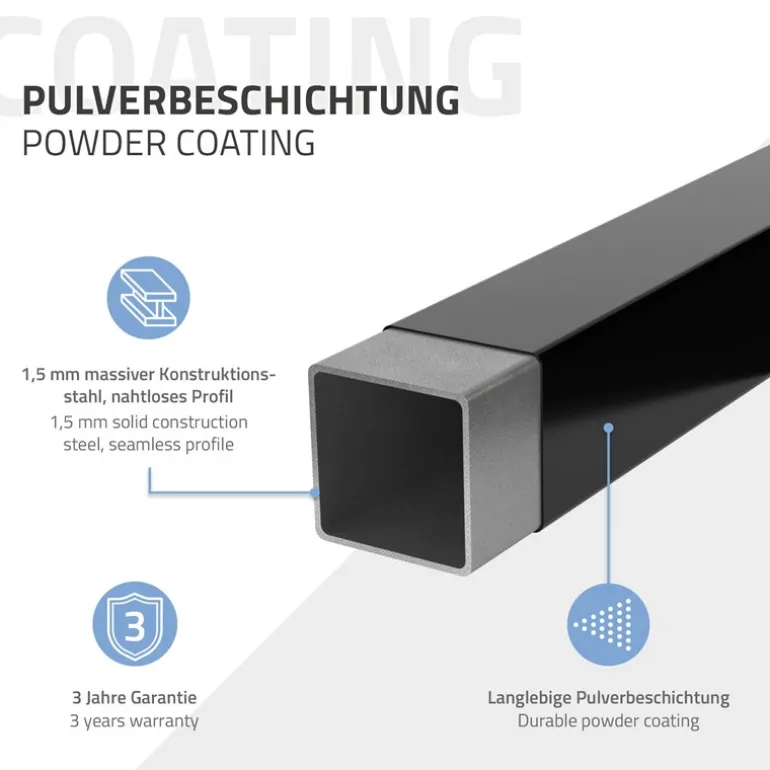 2er Set Kleiderstange Garderobe Wandmontage 30 x 60 cm Schwarz aus Stahl ML-Design