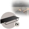 2er Set Kleiderstange Garderobe Wandmontage mit Ablage 60 x 30 x 15 cm Schwarz aus Metall ML-Design