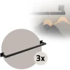 3er Set Kleiderstange Garderobe Wandmontage 12 x 90 cm Schwarz aus Stahl ML-Design