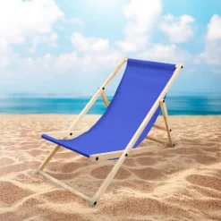 5er Set Liegestuhl klappbar Dunkelblau Holz verstellbare Rückenlehne bis 120 kg Sonnenliege Gartenliege Strandliege