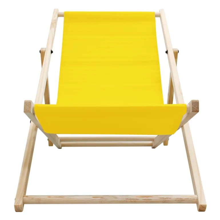 3er Set Liegestuhl klappbar Gelb Holz verstellbare Rückenlehne bis 120 kg Sonnenliege Gartenliege Strandliege
