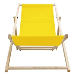 4er Set Liegestuhl klappbar Gelb Holz verstellbare Rückenlehne bis 120 kg Sonnenliege Gartenliege Strandliege