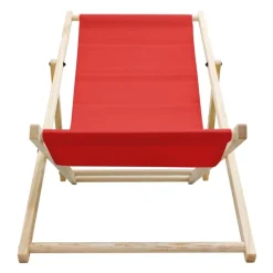 3er Set Liegestuhl klappbar Rot Holz verstellbare Rückenlehne bis 120 kg Sonnenliege Gartenliege Strandliege