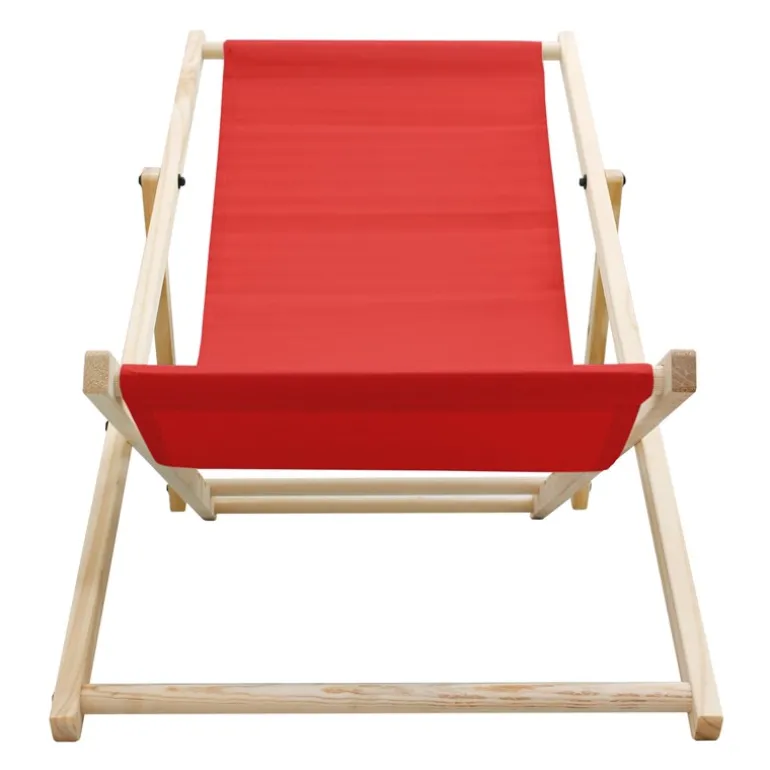 4er Set Liegestuhl klappbar Rot Holz verstellbare Rückenlehne bis 120 kg Sonnenliege Gartenliege Strandliege